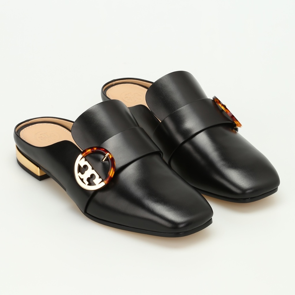 Tory Burch - Sydney Backless Loafers - Black - Size 6.5